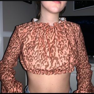 Long sleeve mock neck crop top